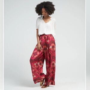 NWT 595.00 00ULLA Johnston
clemence pants - wild rose Silk RUN LARGE
